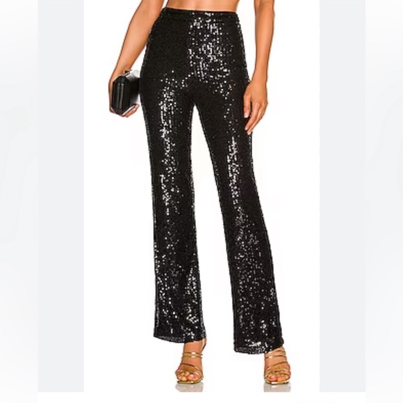 NWT House of Harlow 1960- 2 pice Black Sequin Top and Pants Set Size S - Picture 1 of 17